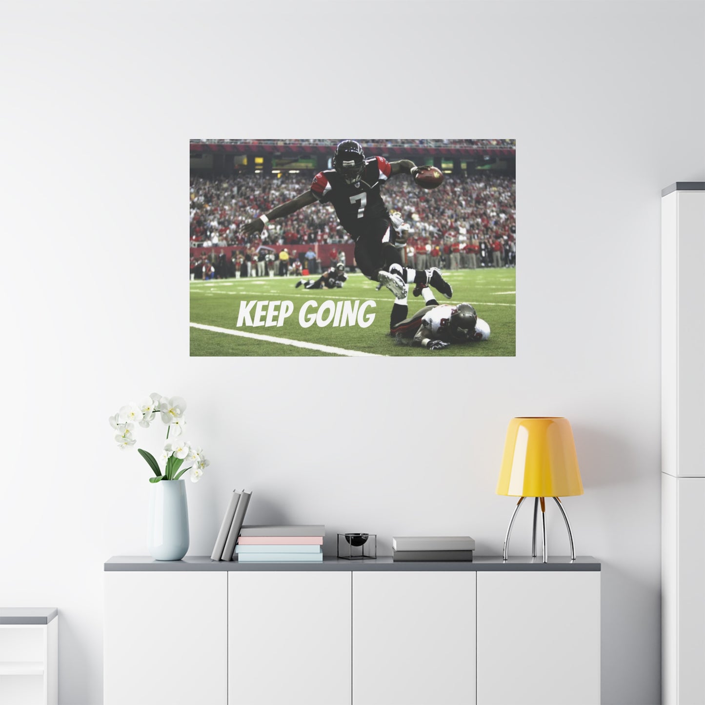 Mike Vick MVP Season Atlanta Falcons #7 Motivational Art Canvas - 'Keep Going' Sports Decor for Gamers and Athletes