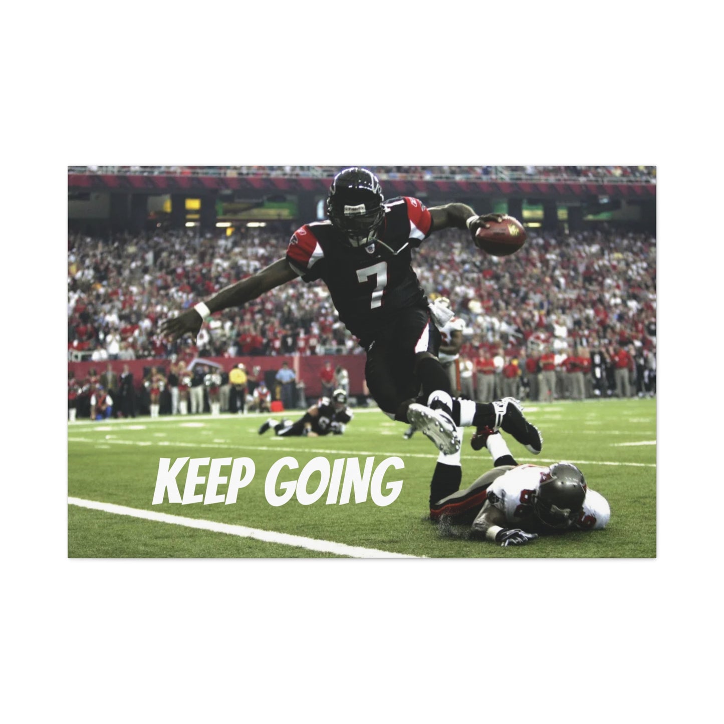 Mike Vick MVP Season Atlanta Falcons #7 Motivational Art Canvas - 'Keep Going' Sports Decor for Gamers and Athletes