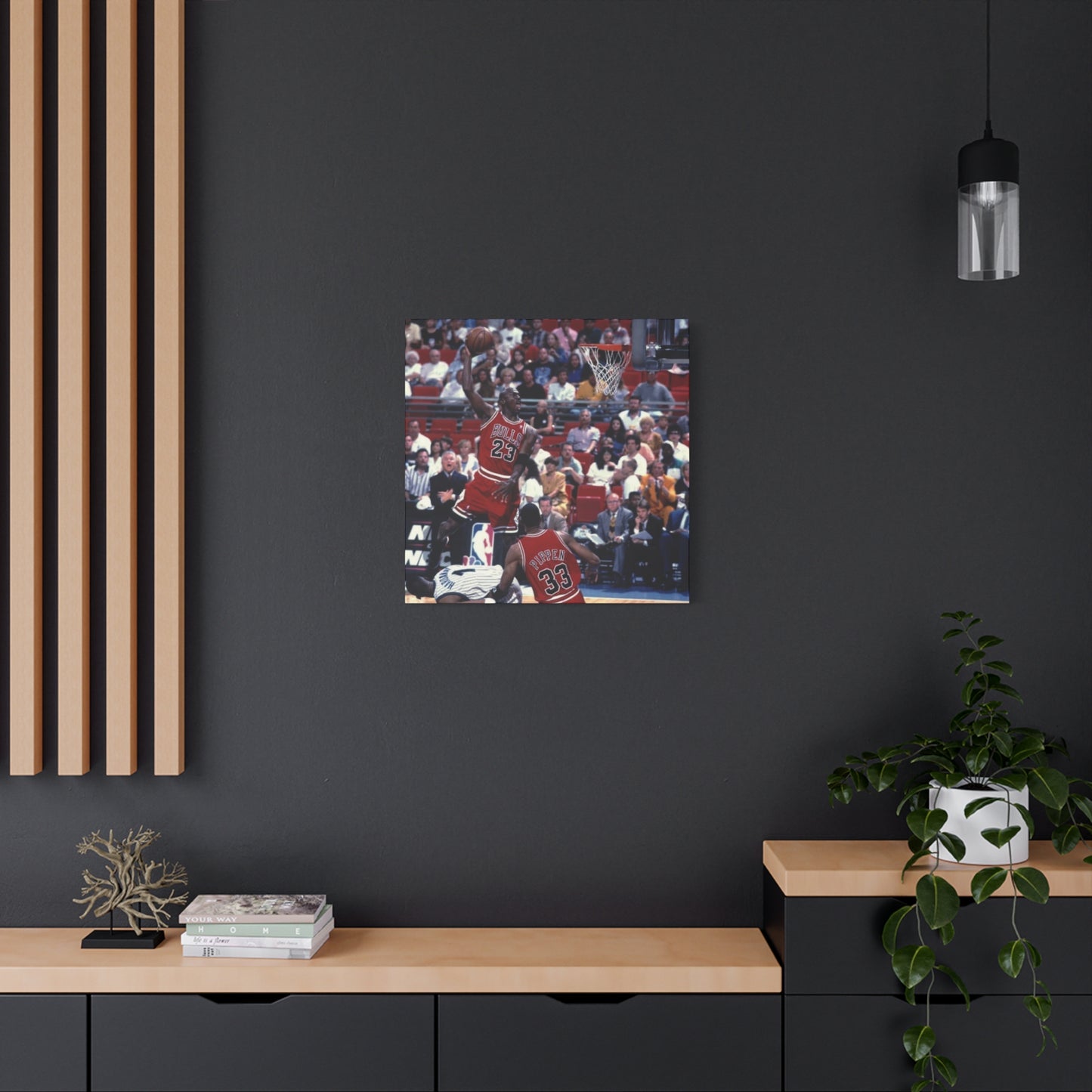 Michael Jordan Basketball Poster Canvas Art - Iconic Dunk Scene