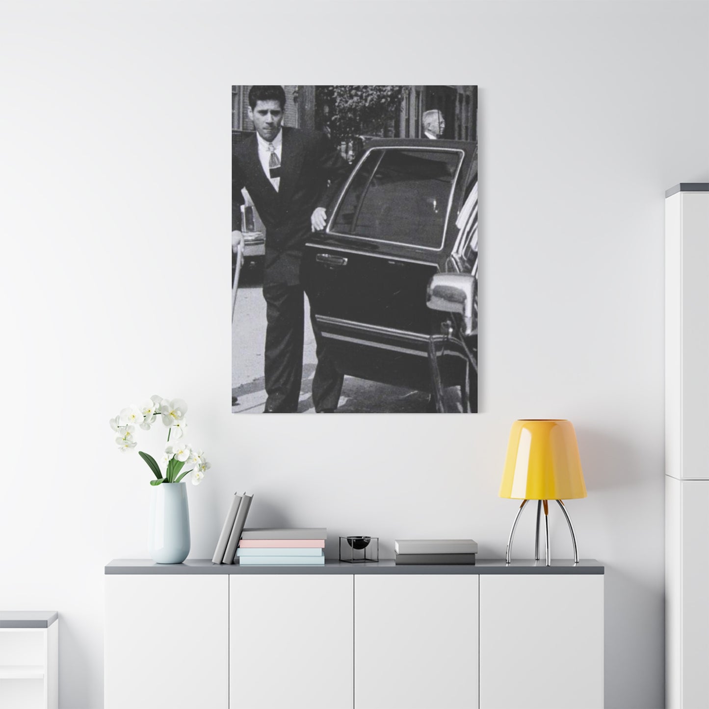 The Streets Are Watching _ Skinny Joey Merlino Vintage Black and White Canvas Art - 1.25" Stretched Matte Print
