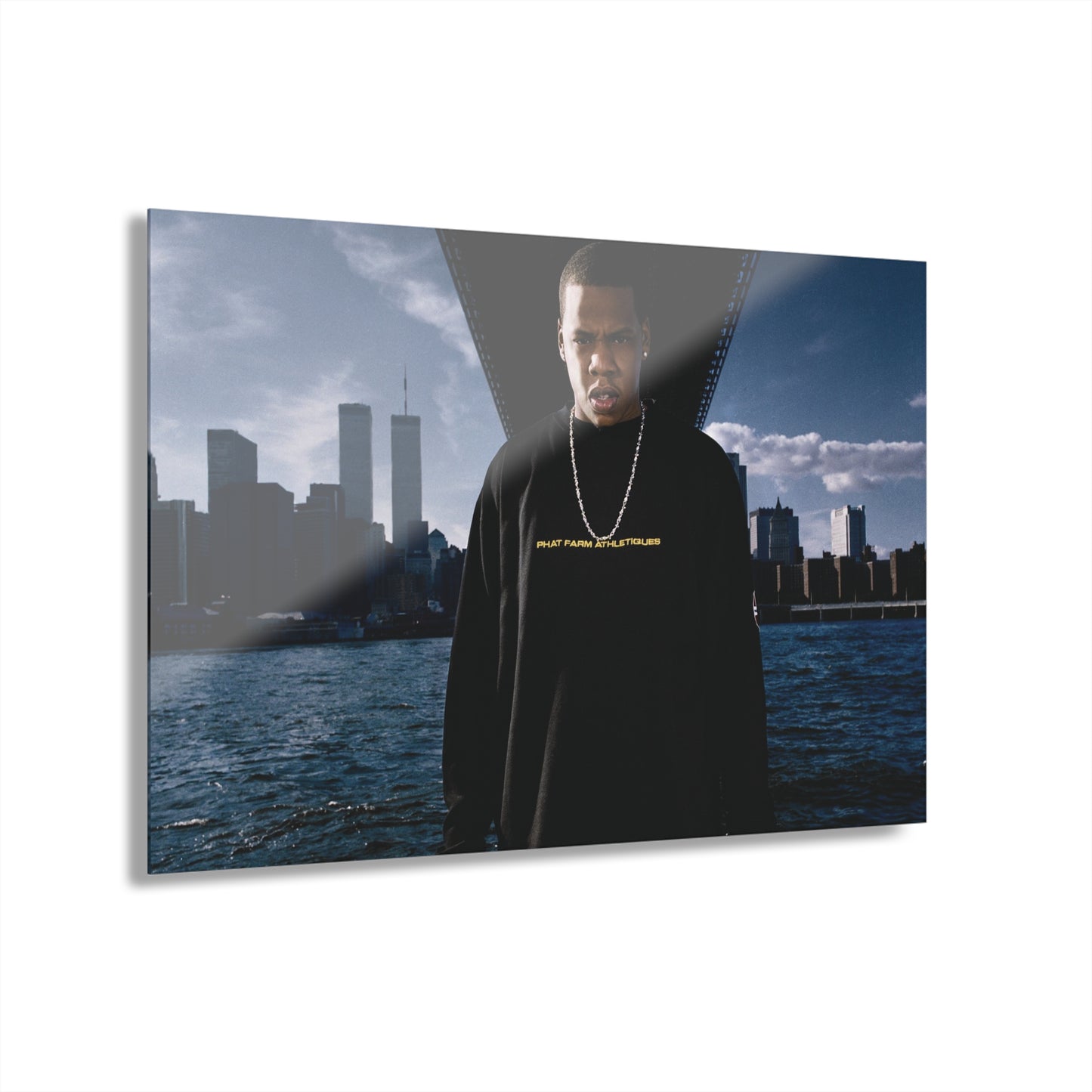 Jay-Z NYC Twin Towers Modern Acrylic Print Wall Art - Urban Vibes with French Cleat Hanging