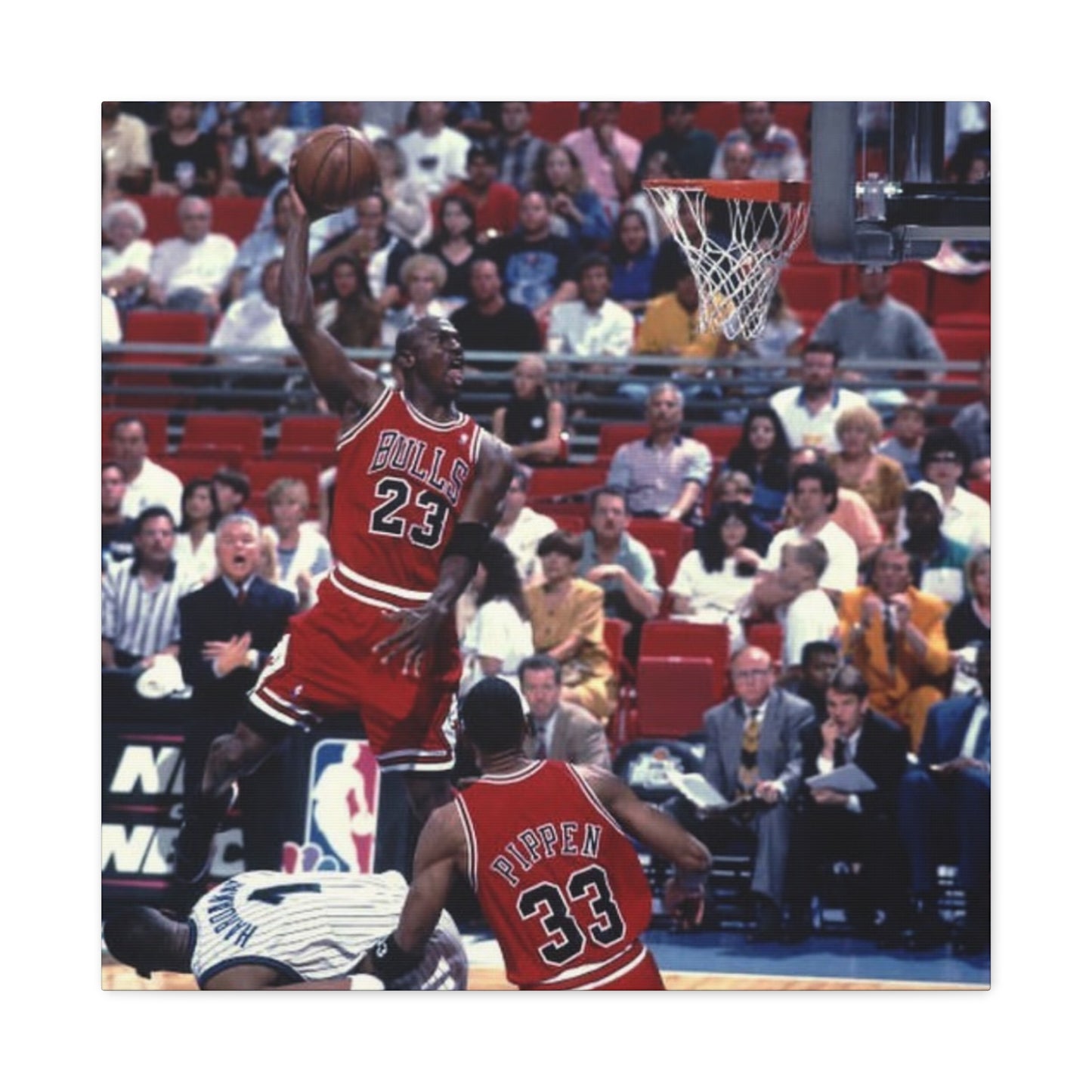 Michael Jordan Basketball Poster Canvas Art - Iconic Dunk Scene