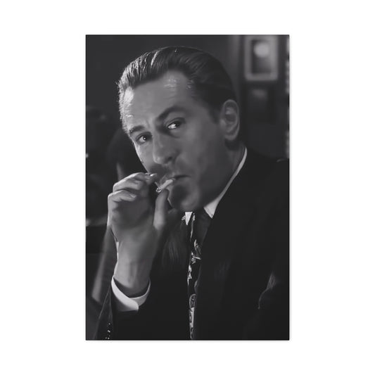Goodfellas Robert Deniro Wall Are Vintage Black and White Canvas Art - 1.25" Stretched Wall Decor