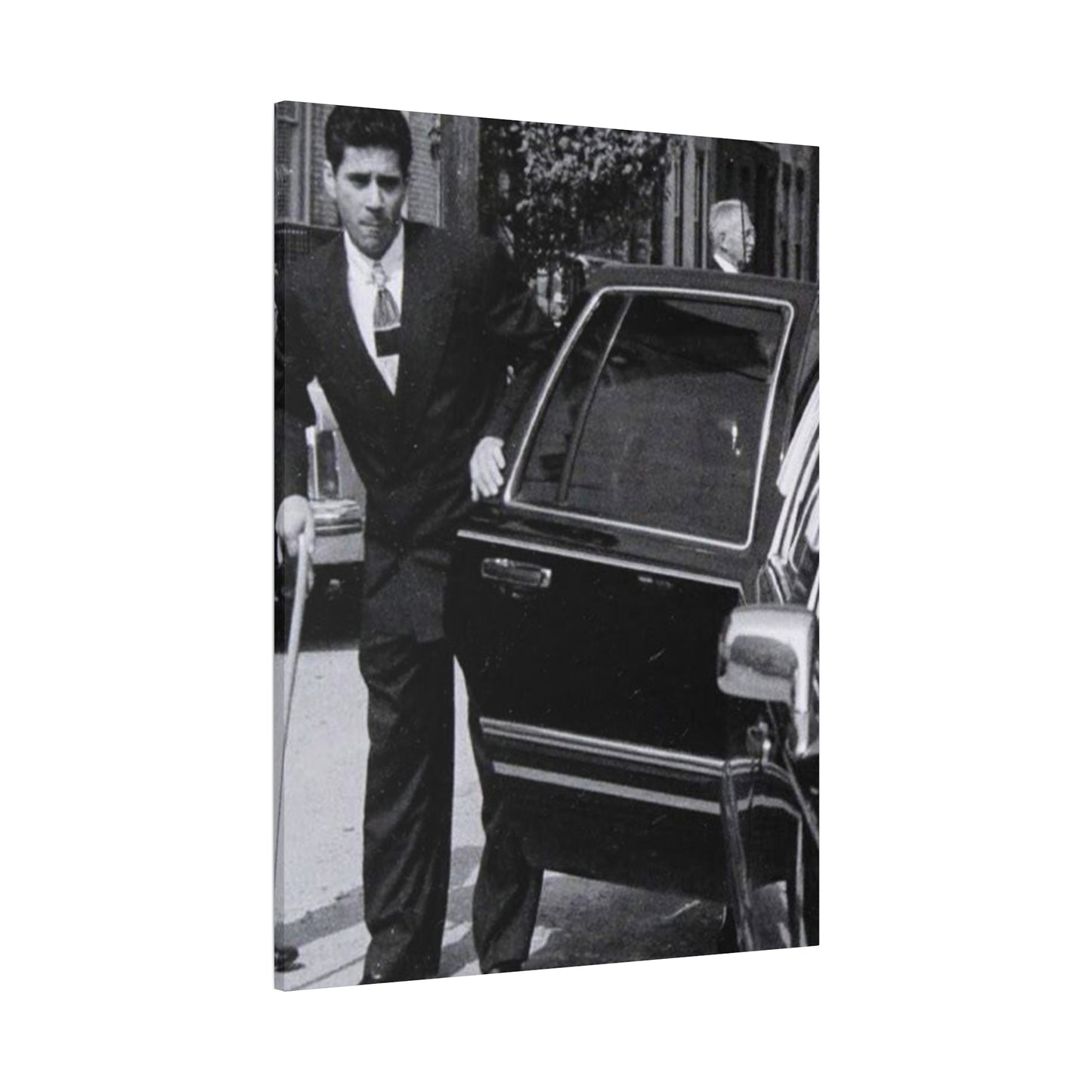 The Streets Are Watching _ Skinny Joey Merlino Vintage Black and White Canvas Art - 1.25" Stretched Matte Print