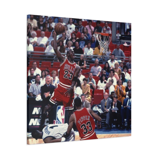 Michael Jordan Basketball Poster Canvas Art - Iconic Dunk Scene