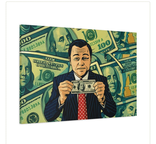 Sell Me This Canvas Inspired by The Wolf of Wall Street - Money Motivation Canvas Wall Art - Stretched Matte Print